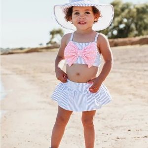 NWT ruffle butts bow skirted bikini